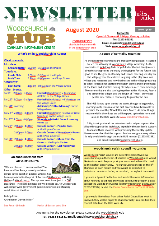 August 2020 Newsletter